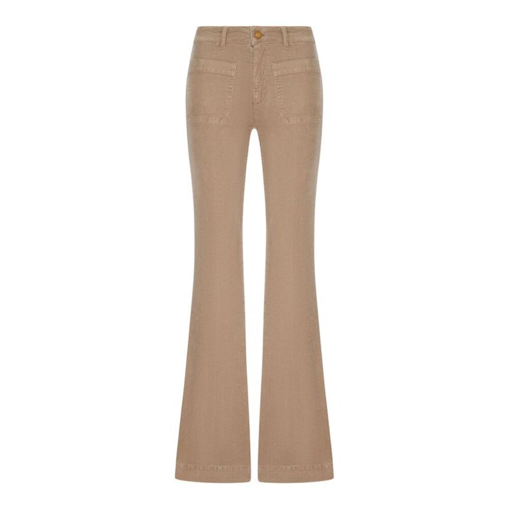 Seafarer Women Corduroy Flared Trousers With Patch Pockets
